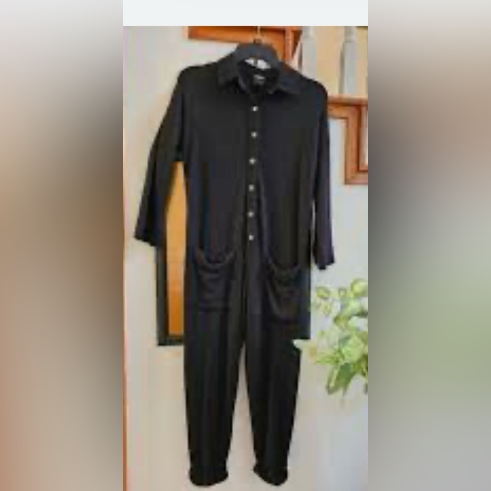 Blue Salt Button-Up Women's Jumpsuit - Picture 2 of 3